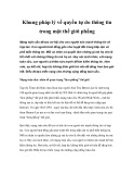Khung pháp lý về quyền tự do thông tin trong một thế giới phẳng 