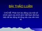 Phân tích tác động chính sách của Chính phủ Việt Nam tới tổng cầu nền kinh tế: Bài thảo luận