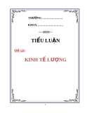 Bài thảo luận - Kinh tế lượng
