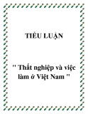 Đề tài " thất nghiệp và việc làm ở Việt Nam "