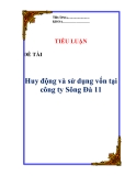 Tiểu luận: “Huy động và sử dụng vốn tại công ty Sông Đà 11"