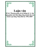Đề tài “Phương pháp chỉ số thống kê và vận dụng phân tích biến động tổng doanh thu của khách sạn Sông Nhuệ thời kỳ 1996-2000”