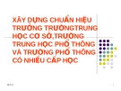 Xây dựng chuẩn hiệu trưởng trườngtrung học cơ sở,trường trung học phổ thông và trường phổ thông có nhiều cấp học