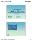 Bài giảng hành vi tổ chức - Bài 2 Cơ sở của hành vi cá nhân