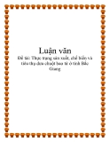 Đề tài: Thực trạng sản xuất, chế biến và tiêu thụ dưa chuột bao tử ở tỉnh Bắc Giang