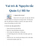 Vai trò và nguyên tắc quản lý hồ sơ: Hướng dẫn chi tiết