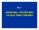 Bài 3: Nhóm máu, truyền máu và quá trình cầm máu