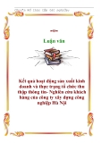 Luận văn: Kết quả hoạt động sản xuất kinh doanh và thực trạng tổ chức thu thập thông tin- Nghiên cứu khách hàng của công ty xây dựng công nghiệp Hà Nội