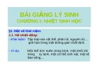 Nhiệt sinh học: Bài giảng lý sinh