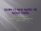 Quản lý nhà nước về nông thôn: GVC. Phan Kế Vân