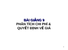 Phân tích chi phí và quyết định về giá