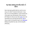 Sự thật những lời đồn thổi về SEO 