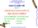 Giáo án chính sách tài nguyên và bảo vệ môi trường (Mới nhất)