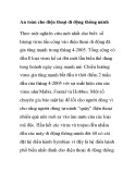 An toàn cho điện thoại di động thông minh