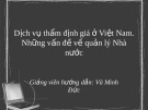 Dịch vụ thẩm định giá ở Việt Nam: Vấn đề quản lý Nhà nước hiện nay