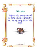 Tiểu luận: Nghiên cứu những nhân tố tác động tới giá cổ phiếu trên thị trường chứng khoán Việt Nam