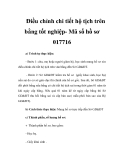 Điều chỉnh chi tiết hộ tịch trên bằng tốt nghiệp- Mã số hồ sơ 017716