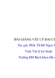 Quang học lượng tử Vật lý đại cương: Phần 1