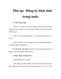 Thủ tục Đăng ký khai sinh trong nước  