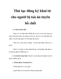 Thủ tục đăng ký khai tử cho người bị toà án tuyên bố chết 