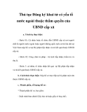 Thủ tục Đăng ký khai tử có yếu tố nước ngoài thuộc thẩm quyền của UBND cấp xã