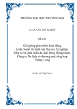 Đề tài: Giải pháp phát triển hoạt động kinh doanh lữ hành nội địa của Xí nghiệp Đầu tư và phát triển du lịch Sông Hồng thuộc Công ty Du lịch và thương mại tổng hợp Thăng Long