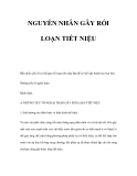NGUYÊN NHÂN GÂY RỐI LOẠN TIẾT NIỆU 
