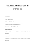 THĂM KHÁM LÂM SÀNG HỆ Hễ HẤP TRẺ EM