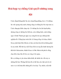Hoà hợp vợ chồng Giải quyết những xung đột