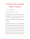 Tư tưởng Hồ Chí Minh sự thống nhất giữa đức trị với pháp trị 