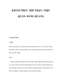 KHÁM THỰC THỂ THẬN –NIỆU QUẢN- BÀNG QUANG 