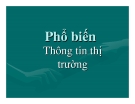 Marketing nông nghiệp - Phổ biến Thông tin thị trường 