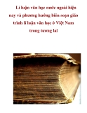 Lí luận văn học nước ngoài hiện nay và phương hướng biên soạn giáo trình lí  luận văn học ở Việt Nam trong tương lai 