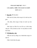 Giáo án kỹ thuật lớp 5: Cách cắt, khâu, thêu túi xách tay đơn giản (tiết 1)