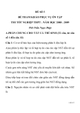  ĐỀ  ÔN TẬP THI TỐT NGHIỆP MÔN SINH HỌC ĐỀ SỐ 3 THPT NĂM HỌC 2008 -2009