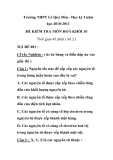 Đề kiểm tra 1 tiết Hoá 10 - THPT Lê Quý Đôn