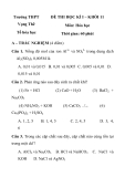 ĐỀ THI HỌC KÌ I KHỐI 11 Môn Hóa học Trường THPT Vọng Thê   