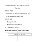 Giáo án nghệ tin học THCS - Tiết: 52, 53, 54  Thực hành 