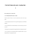 Câu hỏi lí luận nhà nước và pháp luật 1 