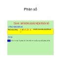 Phân số 1: Hướng dẫn và Bài tập chi tiết