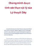 Chứng minh được tính xác thực vật lý của Lý thuyết Dây