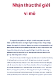 Nhận thức thế giới vi mô: Kinh nghiệm và góc nhìn mới nhất