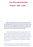Tìm hiểu về màn hình LCD, Plasma, LED, Laser: So sánh và khác biệt