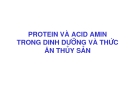 Bài giảng: Protein và acid amin trong dinh dưỡng va thức ăn thủy sản