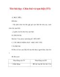 Giáo án đạo đức lớp 1:Tên bài dạy: Chào hỏi và tạm biệt (TT) 