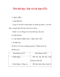 Giáo án đạo đức lớp 1:Tên bài dạy: Em và các bạn (T2) 