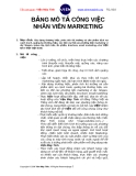 BẢNG MÔ TẢ CÔNG VIỆC NHÂN VIÊN MARKETING