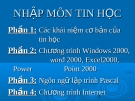 NHẬP MÔN TIN HỌC