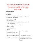 Giáo án Công dân lớp 9 : Tên bài dạy : TRÁCH NHIỆM CỦA THANH NIÊN TRONG SỰ NGHIỆP CNH - NĐH ĐẤT NƯỚC 