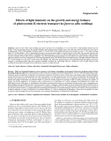 Báo cáo lâm nghiệp: "Effects of light intensity on the growth and energy balance of photosystem II electron transport in Quercus alba "